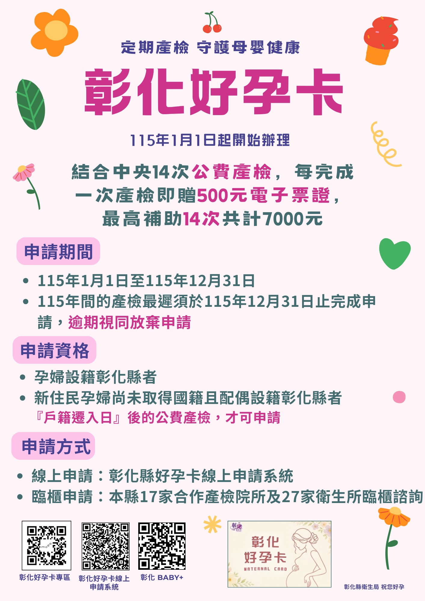 彰化好孕卡|定期產檢 守護母嬰健康🏻宣傳圖片